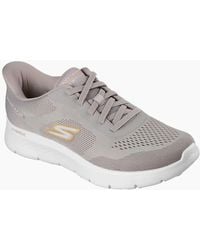 Skechers Go Walk - Flex Polyester Taupe Trainers - Lyst
