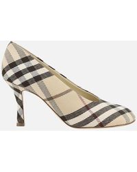 Burberry - Archivio Check Baby Pumps With Stiletto Heel - Lyst