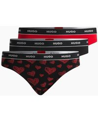 BOSS - 3-Pack Classic Logo Hearts Print Thongs - Lyst