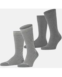 Burlington - Everyday Stripe 2-Pack Socks Light Melange - Lyst