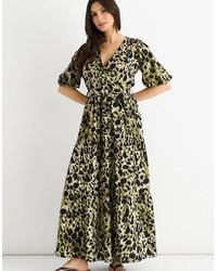 Gini London - Animal Print Wrap Skater Maxi Dress - Lyst