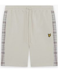 Lyle & Scott - Lyle & Scott Check Panelled Sweat Shorts Cove - Lyst