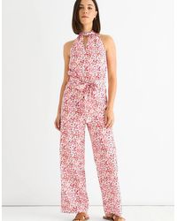 Gini London - Floral Halter Neck Jumpsuit - Lyst