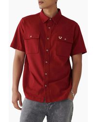 TRUE RELIGION - Shirts Short Sleeve Summer Cotton Triple Needle Knit Shirts - Lyst
