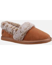 Hush Puppies - Ariel Suede Tan Slippers - Lyst