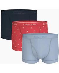 Calvin Klein - 3-Pack Cotton Classics Allover Logo Boxer Trunks - Lyst