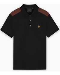 Lyle & Scott - Lyle & Scott Check Panelled Polo Shirt Jet - Lyst