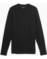 Lyle & Scott - Lyle & Scott Tonal Superfine Crew Neck Jumper Jet - Lyst