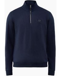 Belstaff - Curator Quarter Zip Sweatshirt Dark Ink - Lyst
