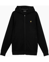 Lyle & Scott - Solid Patterned Hooded Ribbed Cuff Full Zipper Jacket - Lyst
