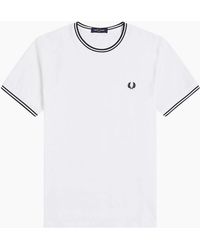 Fred Perry - Twin Tipped T Shirt Crew Neck Short Sleeve Summer Tee - Lyst