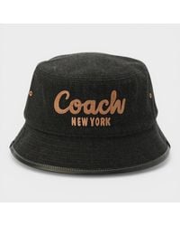 COACH - Embroidered Denim Bucket Hat - Lyst