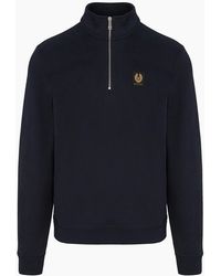 Belstaff - Patch Logo 1/4 Zip Sweatshirt - Lyst