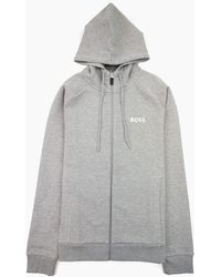 BOSS - Saggy 1 Embroidered Logo Zip Up Hoodie 059 - Lyst