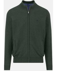 Fynch-Hatton - Superfine Stand-Up Cardigan Dark Ivy - Lyst