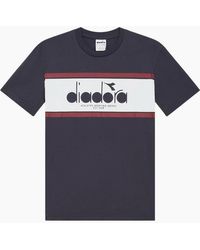 Diadora - Ss Logo Denim/Optical T-Shirt - Lyst