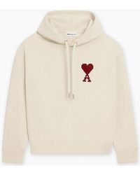 Ami Paris - Moonlight Cotton 'Ami De Coeur' Heavy Hoodie - Lyst