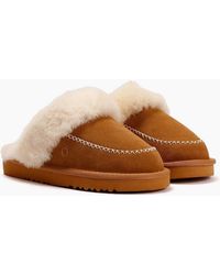 Osprey - London The Celeste Suede Chestnut Slippers - Lyst