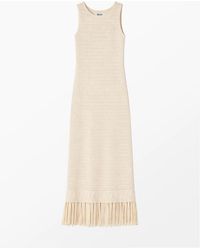 Ro&zo - Knit Fringe Hem Dress - Lyst