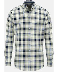Fynch-Hatton - Washed Oxford Check Shirt Harbour - Lyst