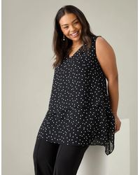 Live Unlimited London - Mono Spot Print Layered Tunic - Lyst