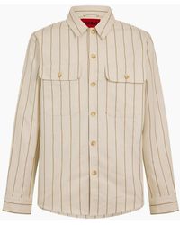 BOSS - Collared Neck Long Sleeve Shirt With Chest Pocket - Lyst