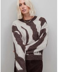 Ro&zo - Zebra Brushed Knit Jumper With Alpaca - Lyst