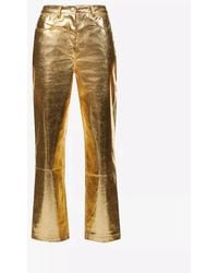 Amy Lynn - Lupe Metallic Patterned Straight Trousers - Lyst