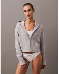 Calvin Klein - Modern Terry Full Zip Hoodie Heather - Lyst