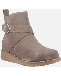 Hush Puppies - Lyra Suede Taupe Winter Ankle Boots - Lyst