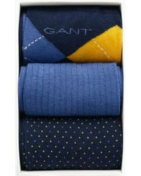 GANT - 3-Pack Argyle/Ribbed/Dots Socks Gift Box - Lyst