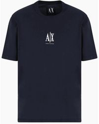 ARMANI EXCHANGE - Cotton Ax Embroidered Logo Icon T-Shirt - Lyst