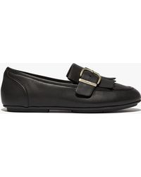 Fitflop - Allegro Fringe Buckled Loafers - Lyst