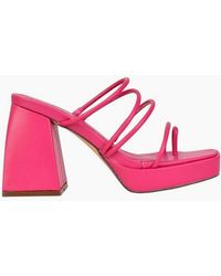 XY London - Ladies Colt Strappy Square Toe High Block Heel Mule Sandals - Lyst