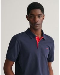 GANT - Regular Fit Short Sleeve Contrast Pique Rugger - Lyst