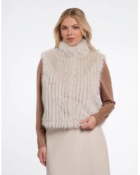 Rino & Pelle - Dava Faux Fur Waistcoat With Button Closure - Lyst