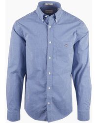 GANT - Classic Poplin Gingham Shirt College - Lyst