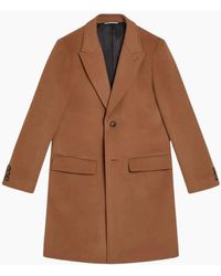 Ted Baker - Wildigj Wool Blend Tan Overcoat - Lyst