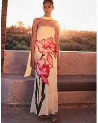 Ro&zo - Aurora Floral Scarf Detail Bandeau Dress - Lyst