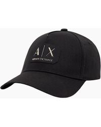 ARMANI EXCHANGE - Cotton/ Patch Logo Cap - Lyst