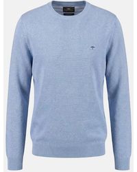 Fynch-Hatton - Fine Knit Air Cotton Crewneck Sweater New Breeze - Lyst