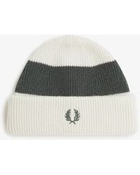 Fred Perry - Bold Stripe Ribbed Beanie - Lyst