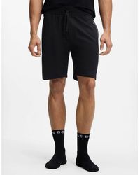 BOSS - Boss Authentic Loungewear Shorts With Stripe And Logo - Lyst