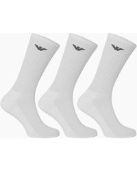 Armani - Emporio Cc300 Crew Socks Everyday Sports Cotton 3 Pack Trainer Socks - Lyst