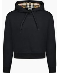 Burberry - 'Talley' Embroidery Logo Check Hooded Sweatshirt - Lyst