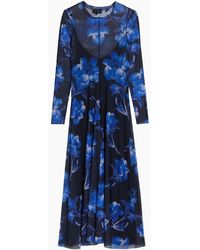 Ted Baker - Rozeen Mesh Long Sleeve Printed Midi Dress - Lyst