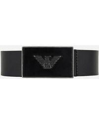 Emporio Armani - Eagle Buckle Leather Belt - Lyst