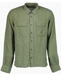 C.P. Company - Long Sleeve Linen Overshirt - Lyst