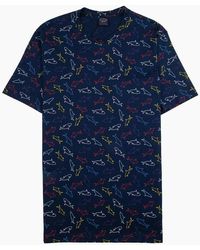 Paul & Shark - Paul And Shark Multi Shark Print Crew T-Shirt - Lyst
