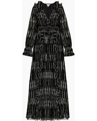 Ro&zo - Petite Lydia Foil Tie-Waist Midaxi Dress - Lyst